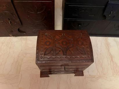 NORTH AFRICA probably
Set of three leather-covered...
