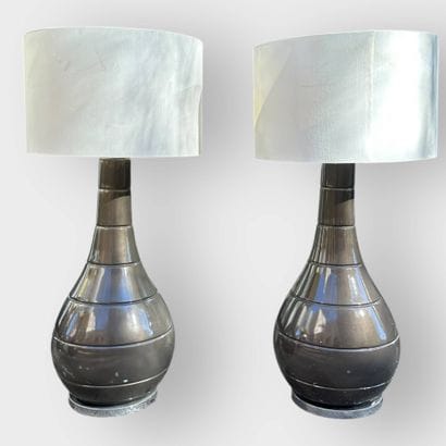 Important pair of three-light baluster lamps...