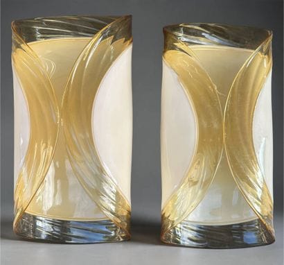 Paire d'appliques en verre de Murano dans...