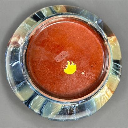 Vase en céramique émaillée à panse aplatie...
