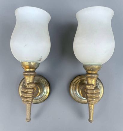 Maison JANSEN, attributed to 
Pair of wall...