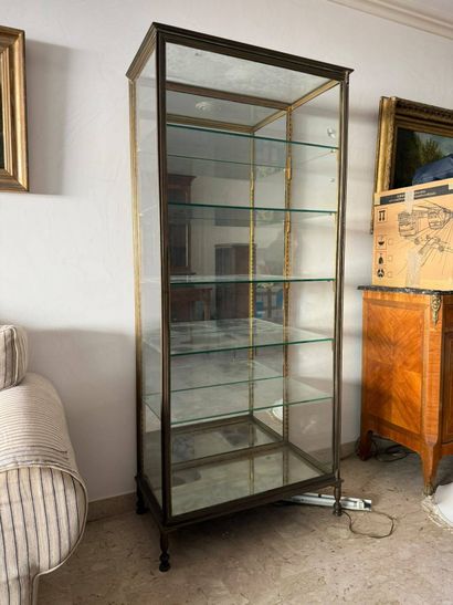 SIEGEL-style, 
Rectangular brass and glass...