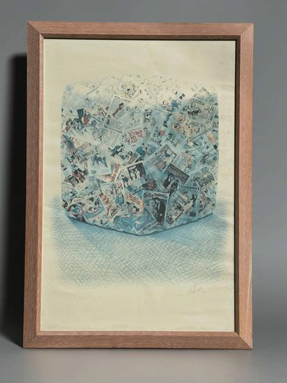Set of two framed pieces, including: 
- Salvador...