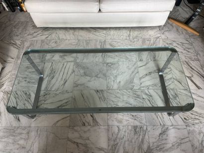 Rectangular coffee table with rounded corners,...