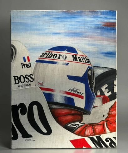Lot de tableaux dont :
- 4 huiles sur toiles...