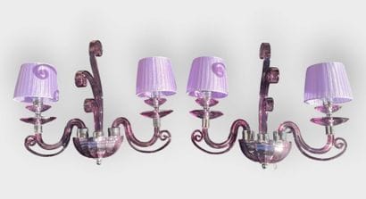 EUROLUCE
Pair of two-light wall sconces made...