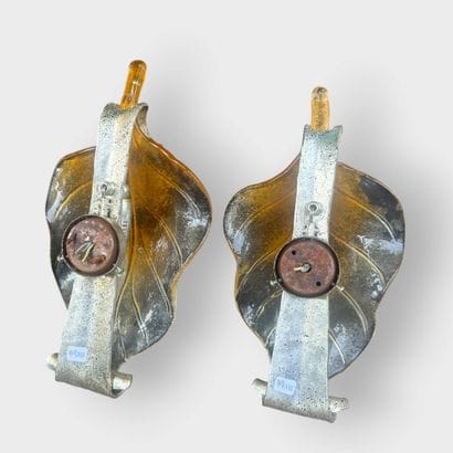 BRG (Italy)
Pair of wall sconces with leaf...