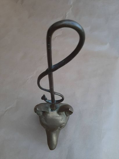 Butoir ou valet de porte en laiton et fer...