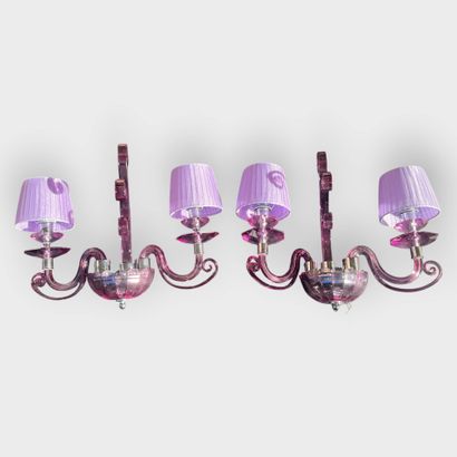 EUROLUCE
Pair of two-light wall sconces made...