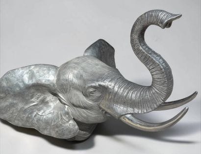 Christian MAAS (1951)
Large Elephant Head
Aluminum...