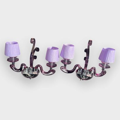 EUROLUCE
Pair of two-light wall sconces made...