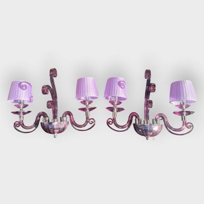 EUROLUCE
Pair of two-light wall sconces made...