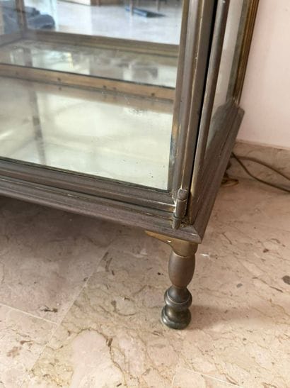 SIEGEL-style, 
Rectangular brass and glass...