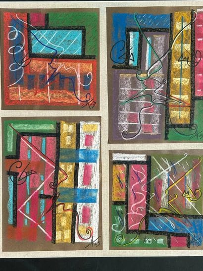 Contemporary Art 
Composition
Pastel on canvas?
83...