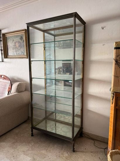 SIEGEL-style, 
Rectangular brass and glass...