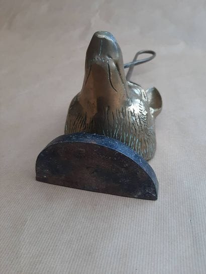 Butoir ou valet de porte en laiton et fer...