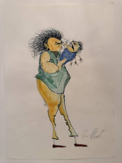 Tim BURTON (1958), after
Pencil and marker...