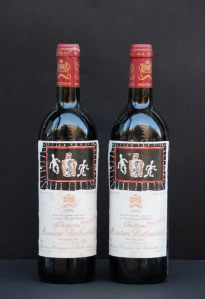 Mouton Rothschild 1994, 2B, étiquettes légèrement...