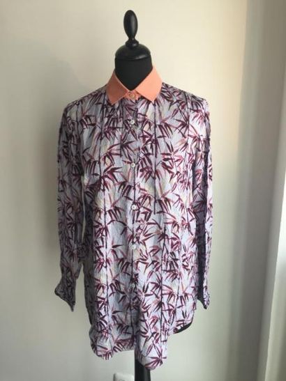 CARVEN

Chemisier en viscose mauve à

décor...