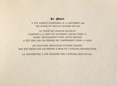 Georges BATAILLE - Le mort- Illustrations...