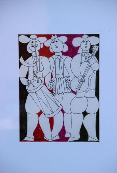 Roger CAPRON (1922-2006)

Trois musiciens

Encre...