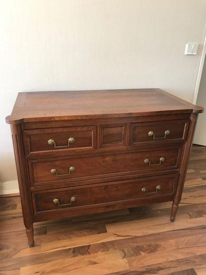 Commode en bois naturel ouvrant par quatre...