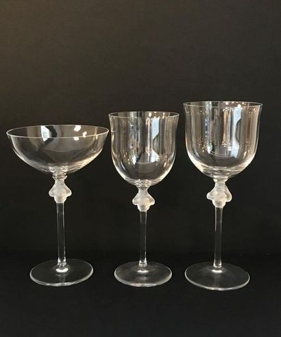 LALIQUE

Service de verres en cristal à décor...