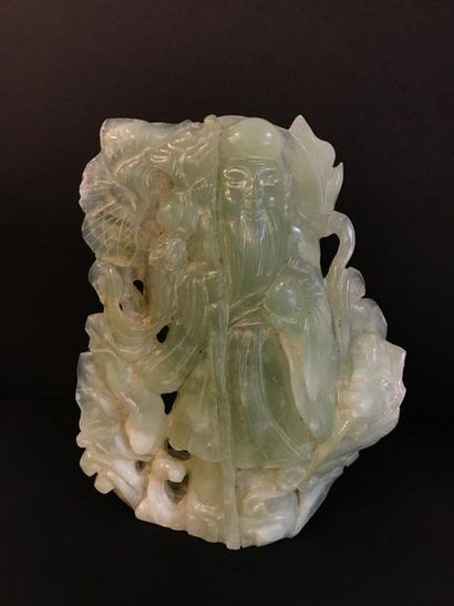 Sujet en pierre dure ( jade ?) figurant un...
