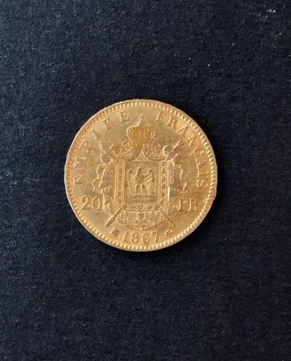 1 pièce de 20 francs or Napoléon III 186...