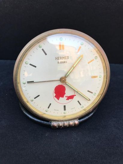 HERMES

Pendule 8 jours à support gainé de...