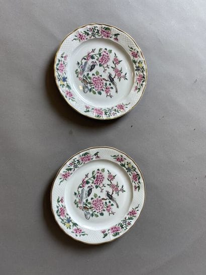 White porcelain dinner service with peony...