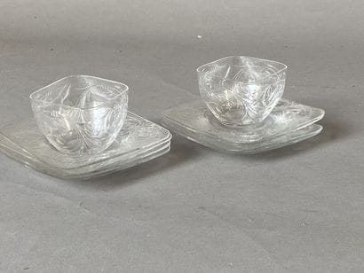 Napoleon III crystal finger bowl and saucer...