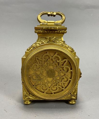 Officer's clock in gilt bronze, movement...