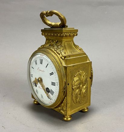 Officer's clock in gilt bronze, movement...