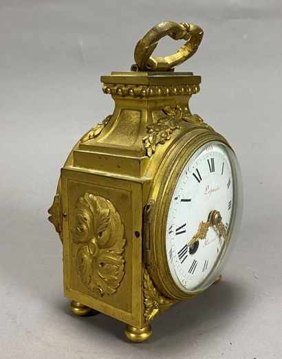 Officer's clock in gilt bronze, movement...