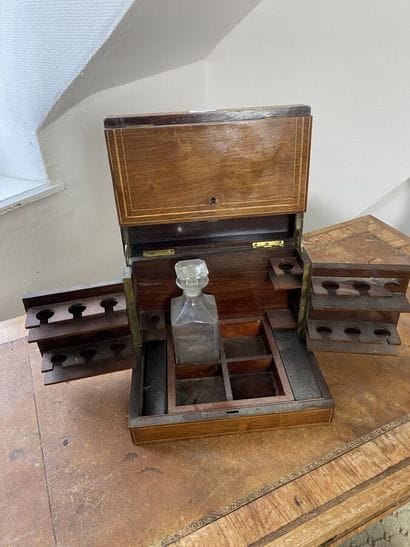 Wooden liquor cabinet. XIXth