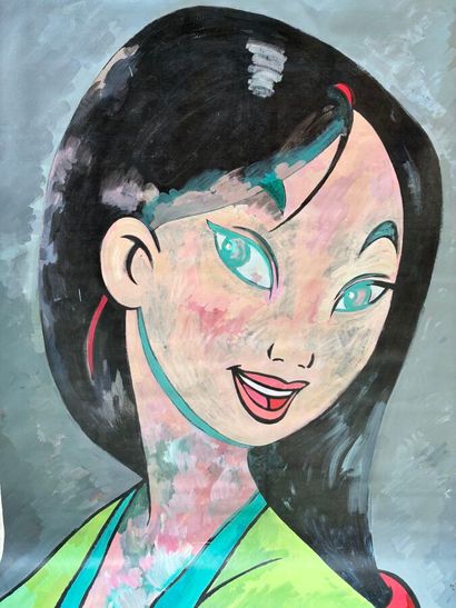 Jin ANG (XXe)
Mulan
Acrylique sur toile 
180...