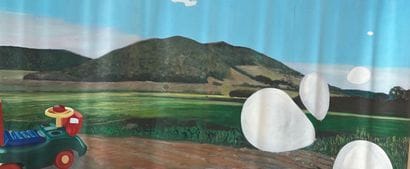 P.FANGEAUX (Né au XXe)
Paysage aux ballons...