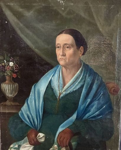 ECOLE NAPOLITAINE XIXe
Portrait de femme...