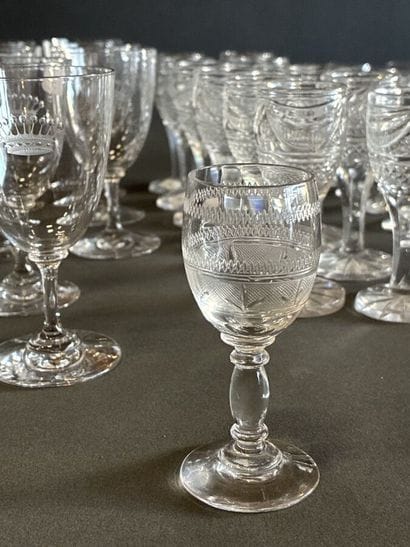 Ensemble de verres en cristal, de modèle...