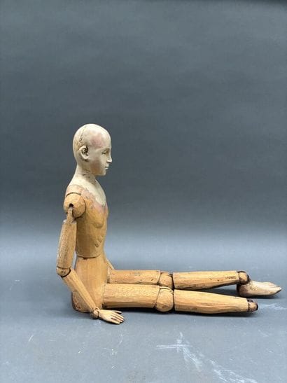 Mannequin d'artiste en bois naturel articulé...