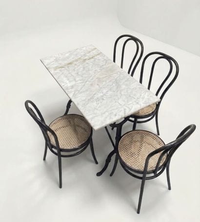 Table bistrot en fonte noir et plateau de...