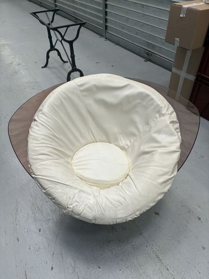 Fauteuil œuf en fonte d'aluminium et plexiglas...