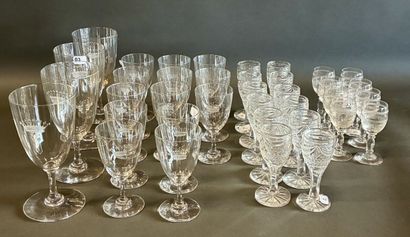 Ensemble de verres en cristal, de modèle...