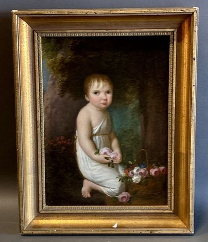 ECOLE FRNACAISE XIXe
Portrait d'enfant aux...