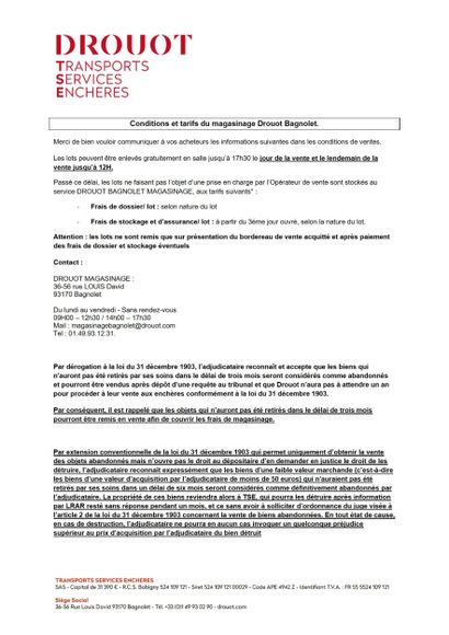 Conditions générales Drouot Bagnolet pour...