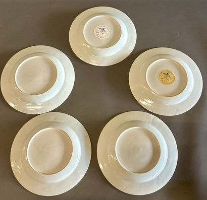 DELFT (?)
Suite de 5 assiettes en porcelaine...