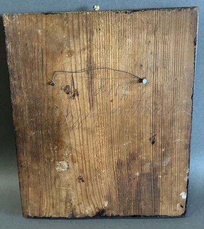 Icône Vierge à l'enfant tempera sur bois...