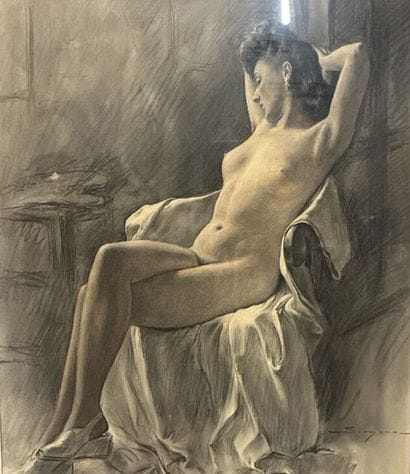 ECOLE FRANCAISE XXe 
Femme nue
Pastel sur...