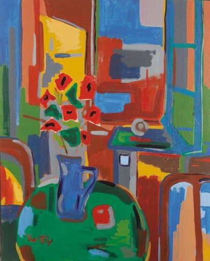 Louis BERTON (Né en 1939)
Les coquelicots,...